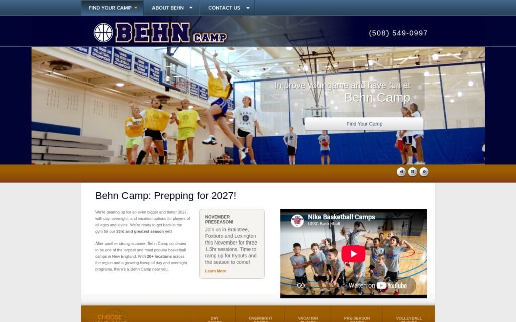 behncamp.com website on desktop