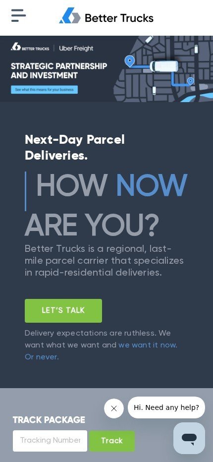 bettertrucks.com website on mobile