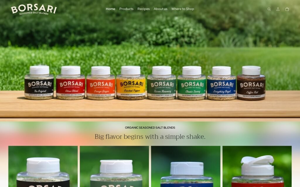 borsarifoods.com website on desktop
