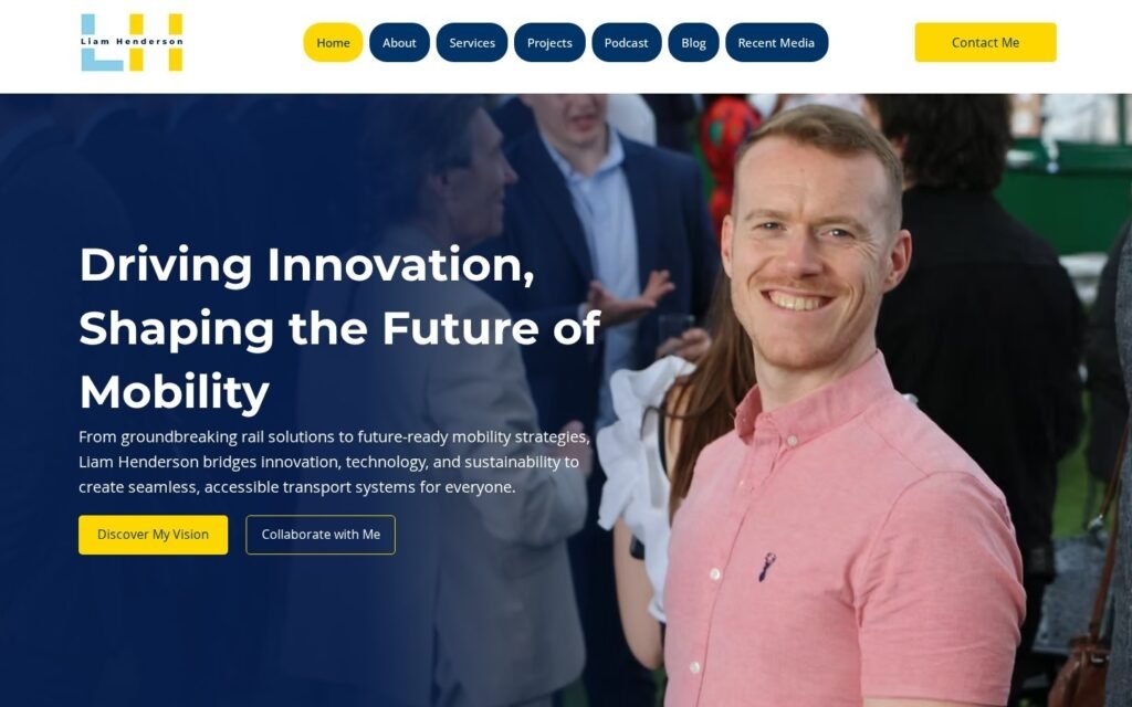 liamphenderson.com website on desktop