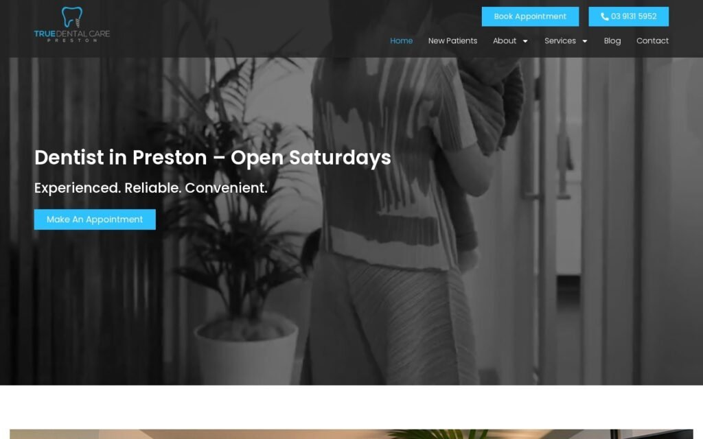 truedentalcare.com.au website on desktop